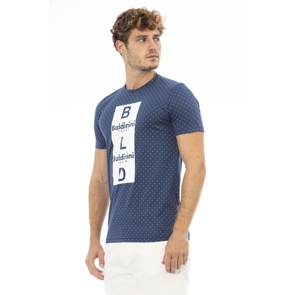 Camiseta de algodón azul para hombre