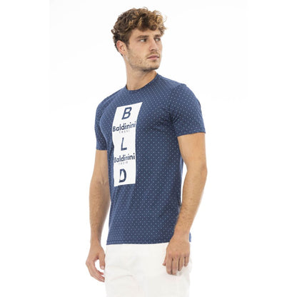 Camiseta de algodón azul para hombre