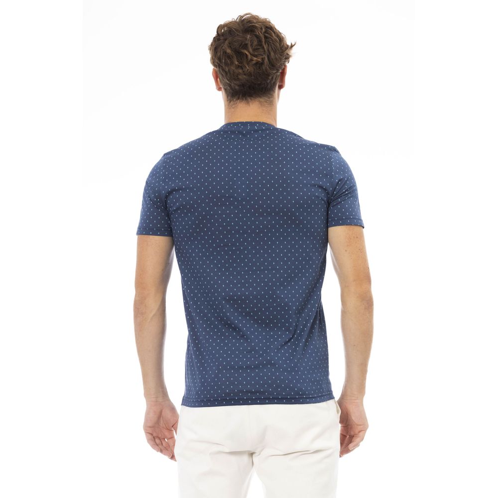 Camiseta de algodón azul para hombre
