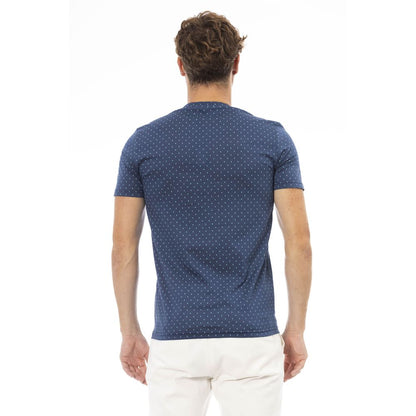 Camiseta de algodón azul para hombre
