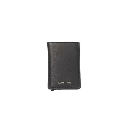 Cartera de cuero negra para hombre