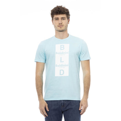 Camiseta de algodón azul claro para hombre