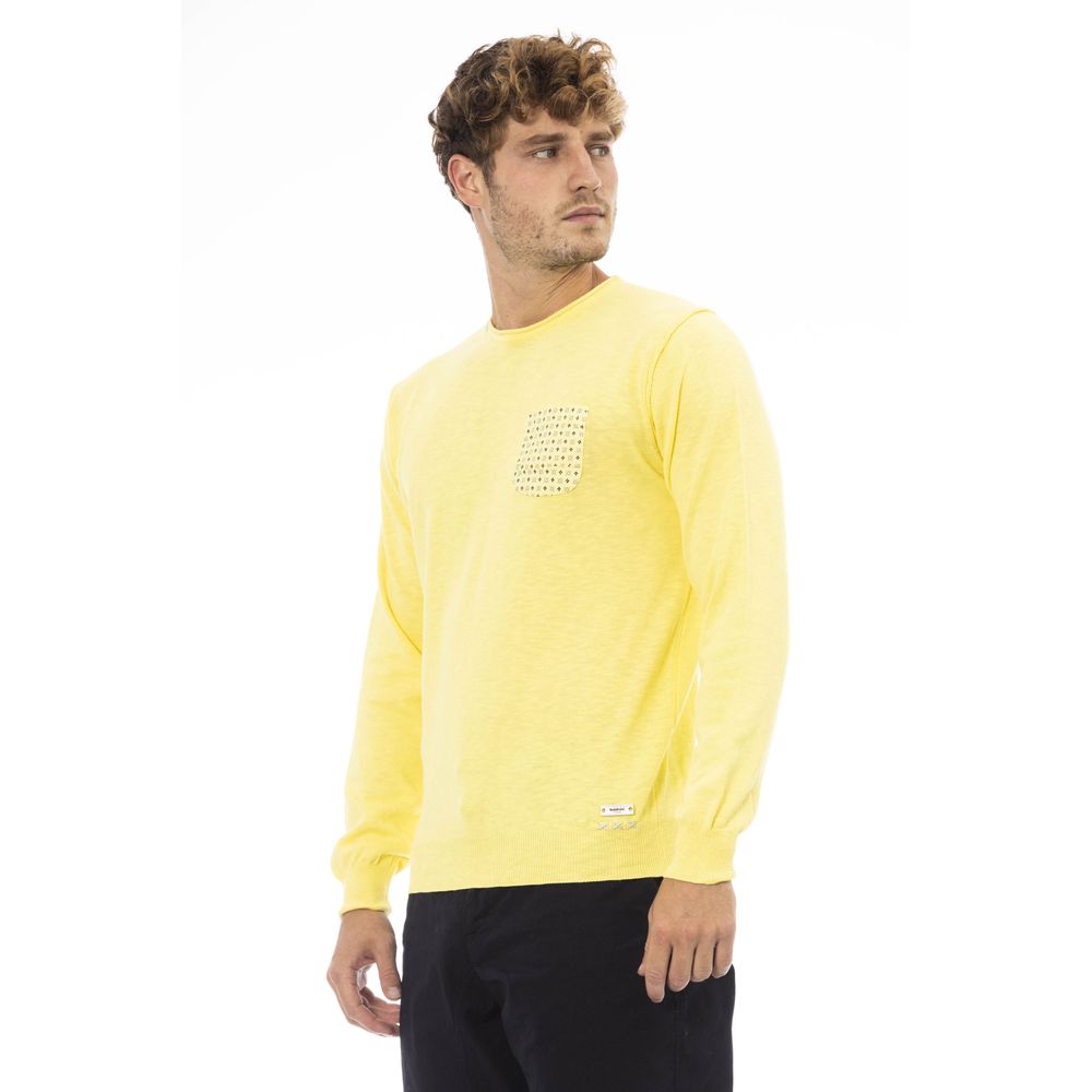 Suéter de algodón amarillo para hombre