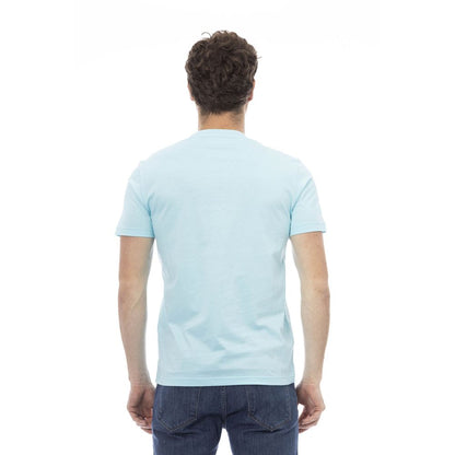 Camiseta de algodón azul claro para hombre