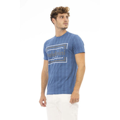 Camiseta de algodón azul para hombre