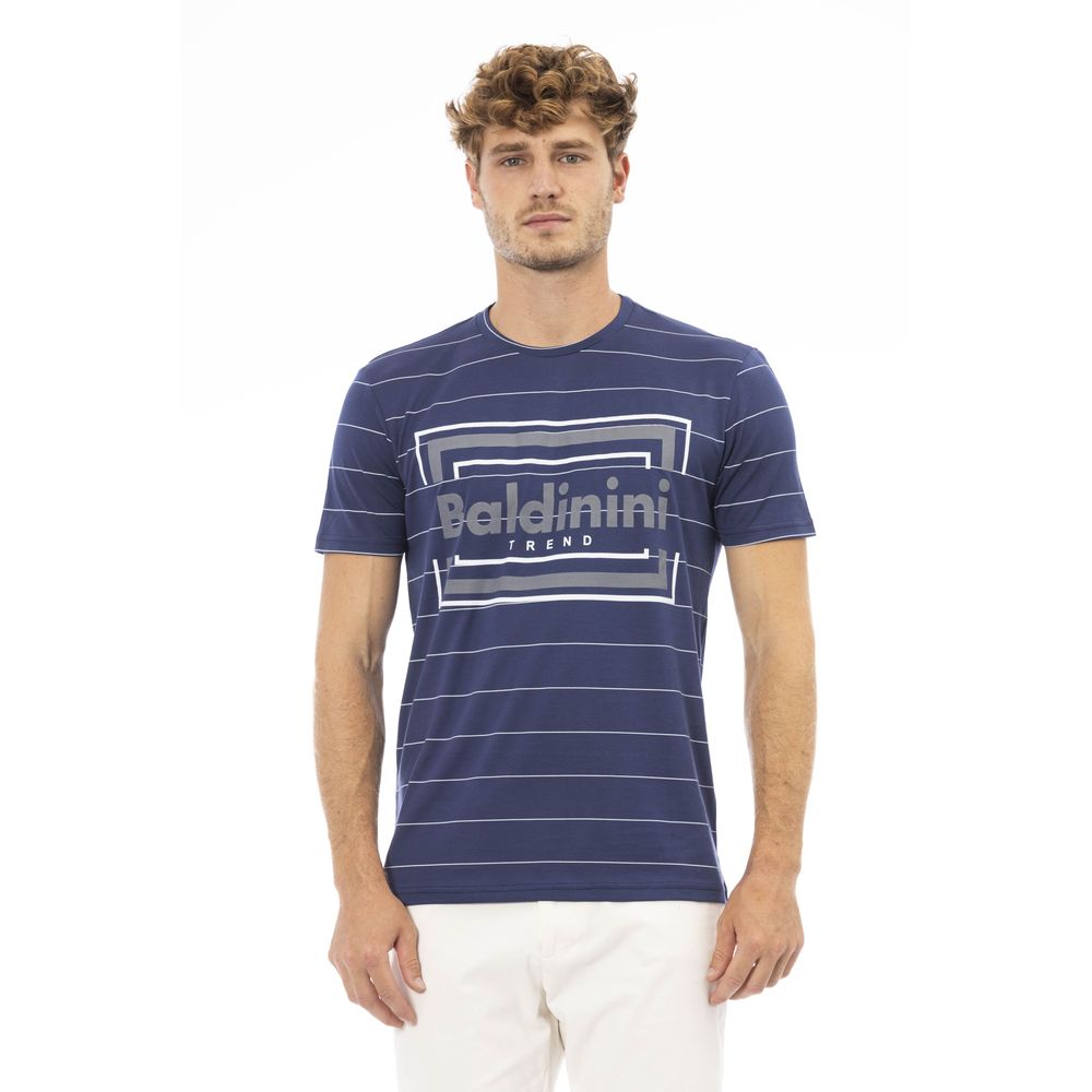 Camiseta de algodón azul para hombre