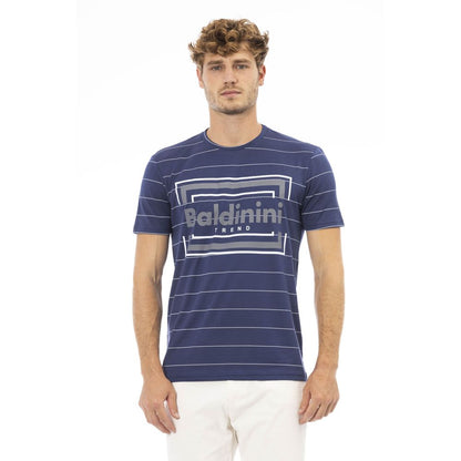 Camiseta de algodón azul para hombre