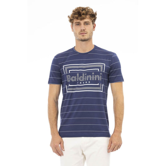 Camiseta de algodón azul para hombre