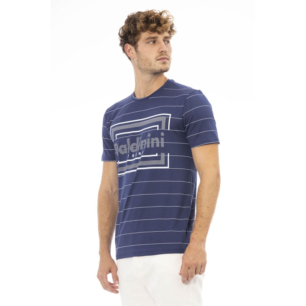 Camiseta de algodón azul para hombre