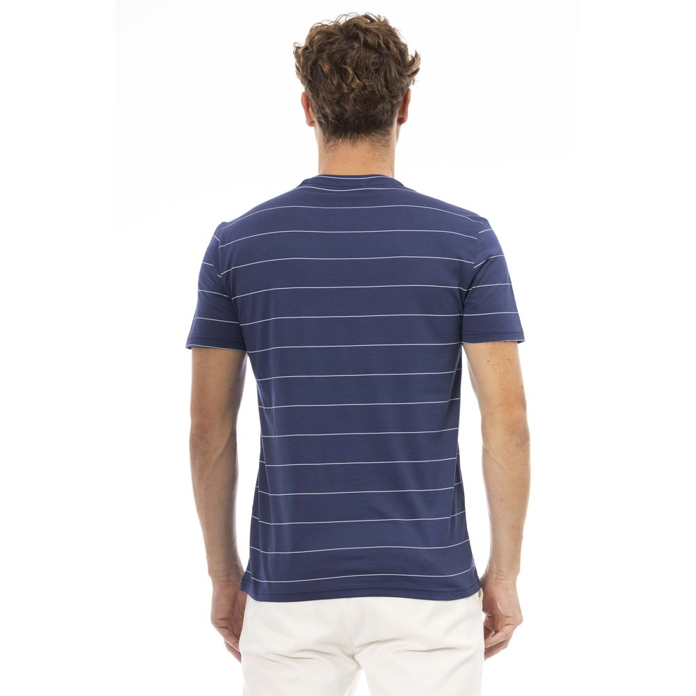 Camiseta de algodón azul para hombre