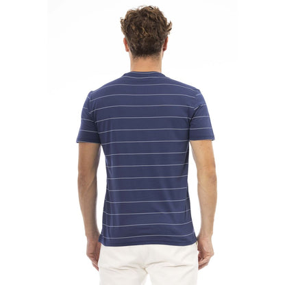 Camiseta de algodón azul para hombre