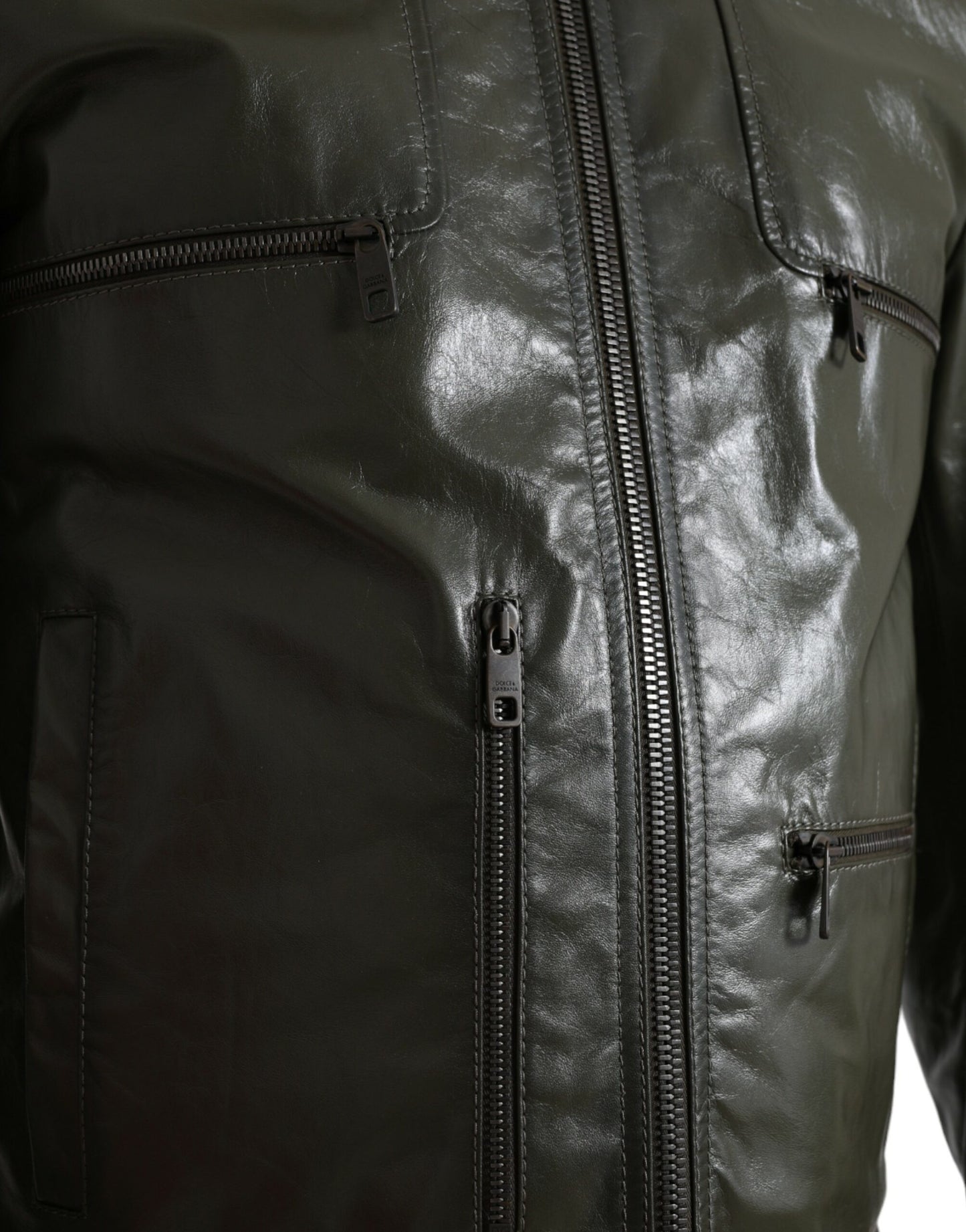 Smaragdgrüne Elegance-Bikerjacke aus Leder