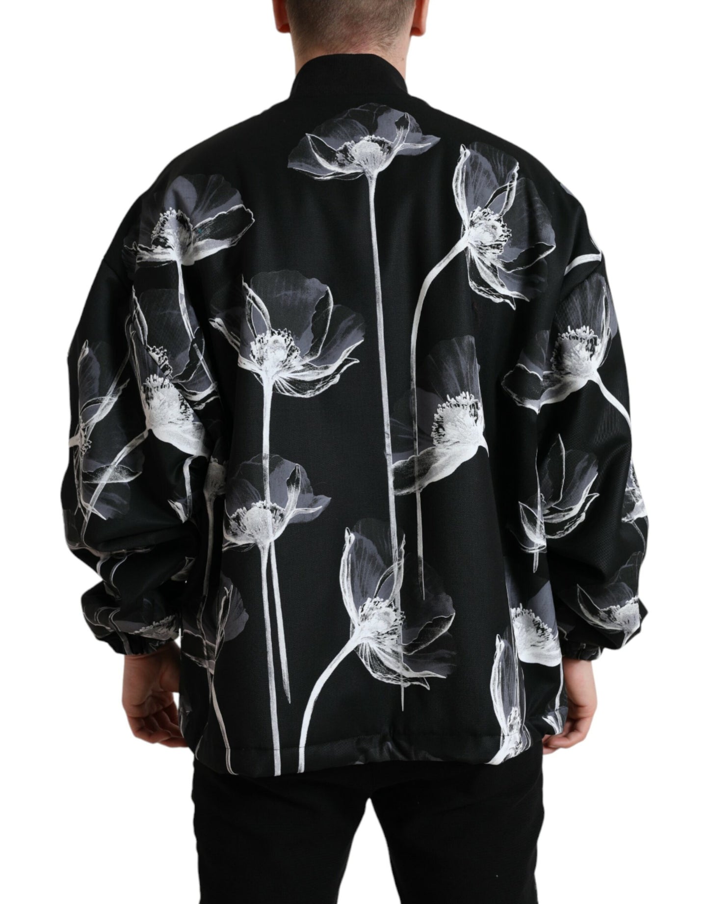 Elegante chaqueta bomber con estampado floral