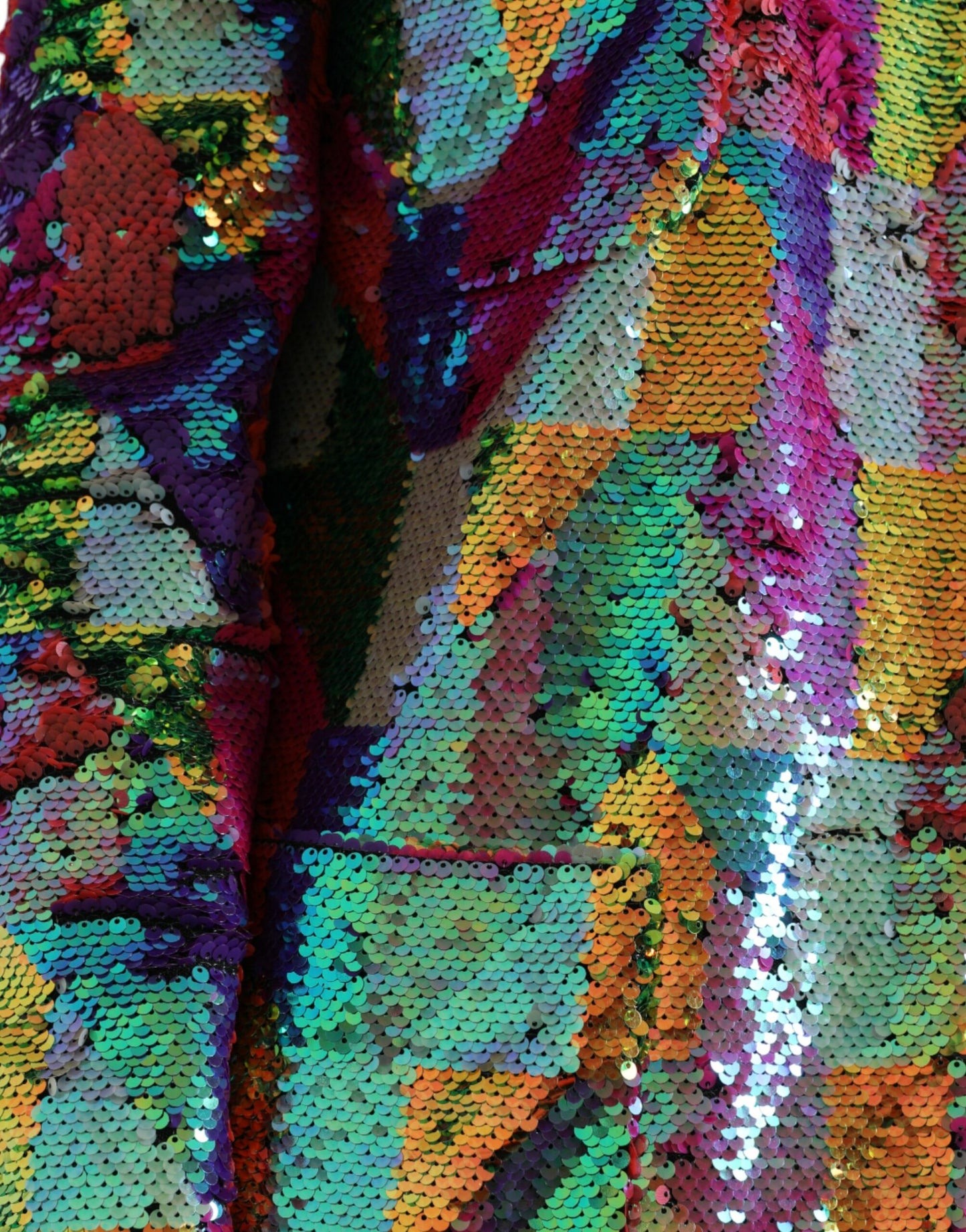 Chaqueta larga con lentejuelas multicolor