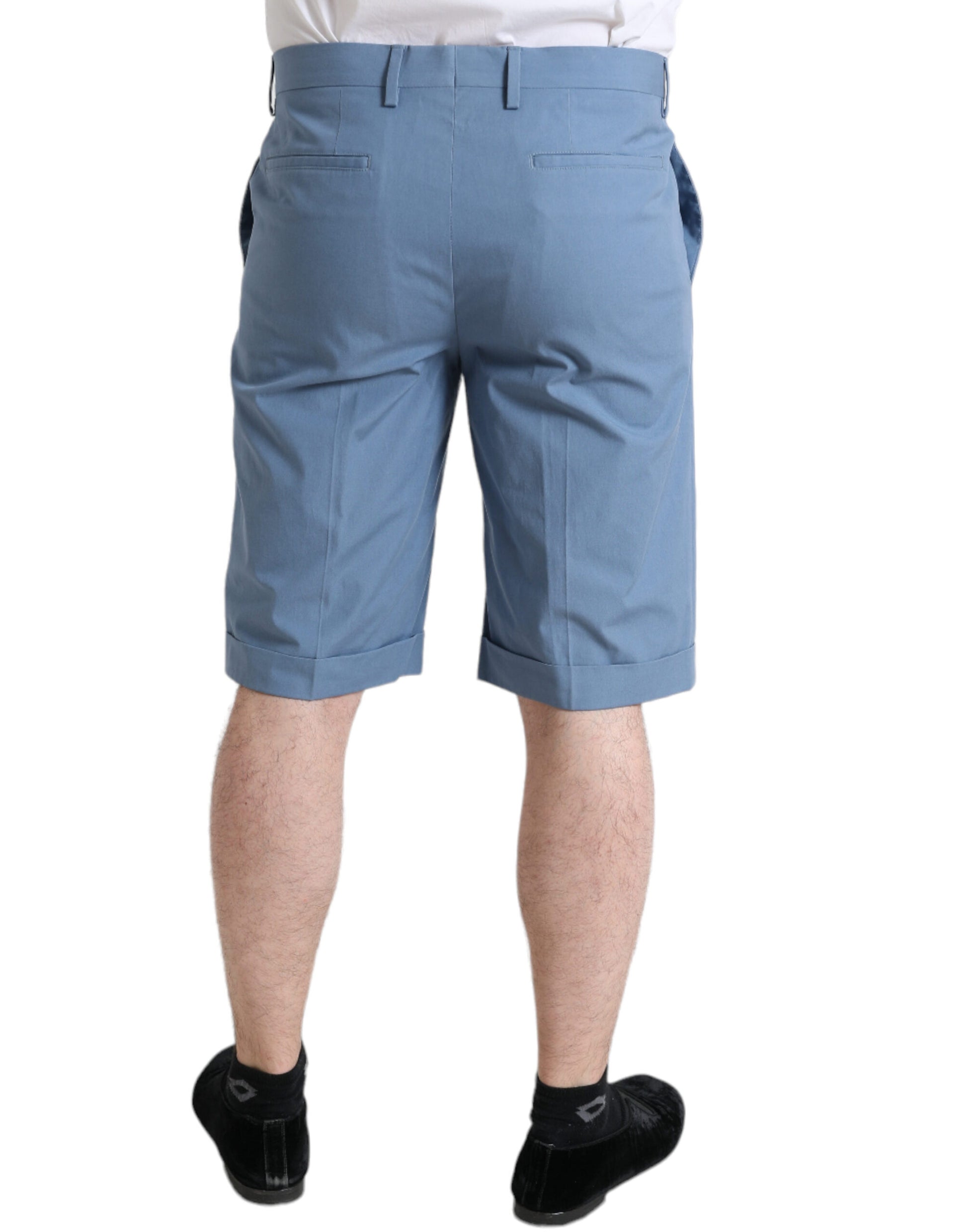 Himmelblaue Bermudashorts aus Baumwolle