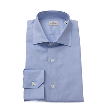 Camisa de algodón azul claro para hombre