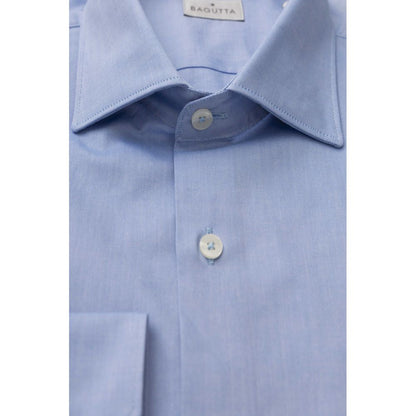 Camisa de algodón azul claro para hombre