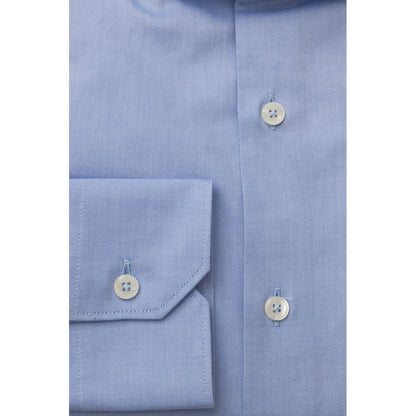 Camisa de algodón azul claro para hombre