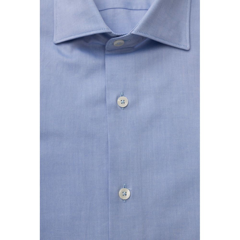 Camisa de algodón azul claro para hombre