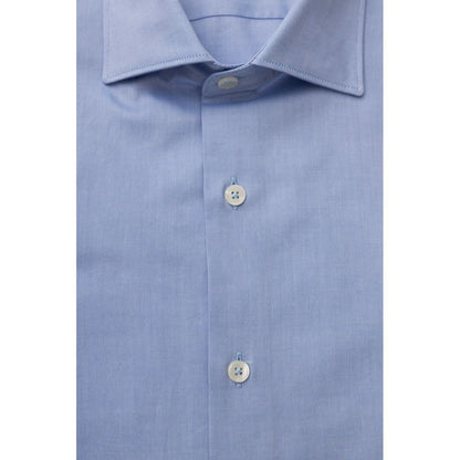 Camisa de algodón azul claro para hombre