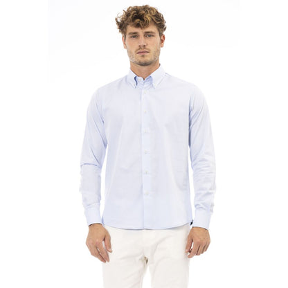 Camisa de algodón azul claro para hombre