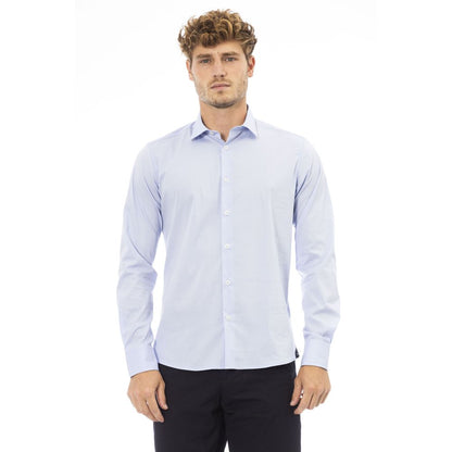 Camisa de algodón azul claro para hombre