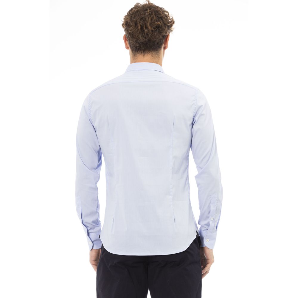 Camisa de algodón azul claro para hombre