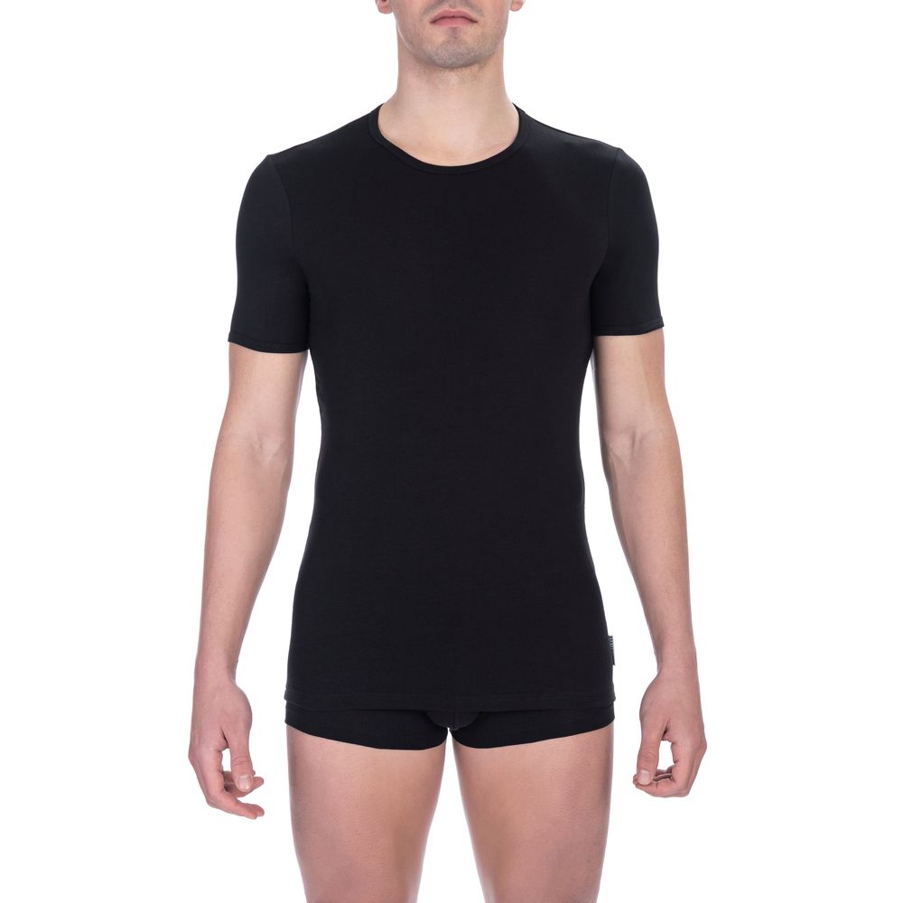 Camiseta de algodón negra para hombre