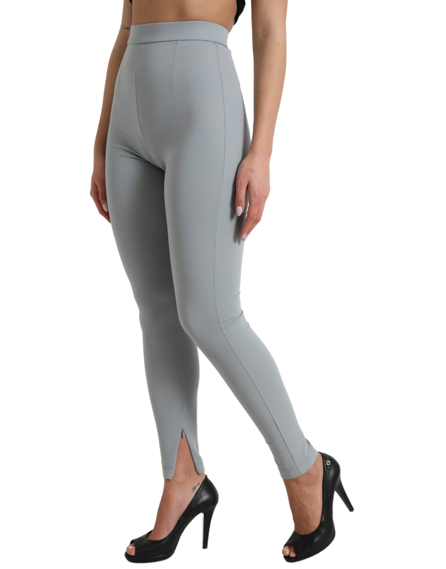 Leggings elegantes de cintura alta en color gris