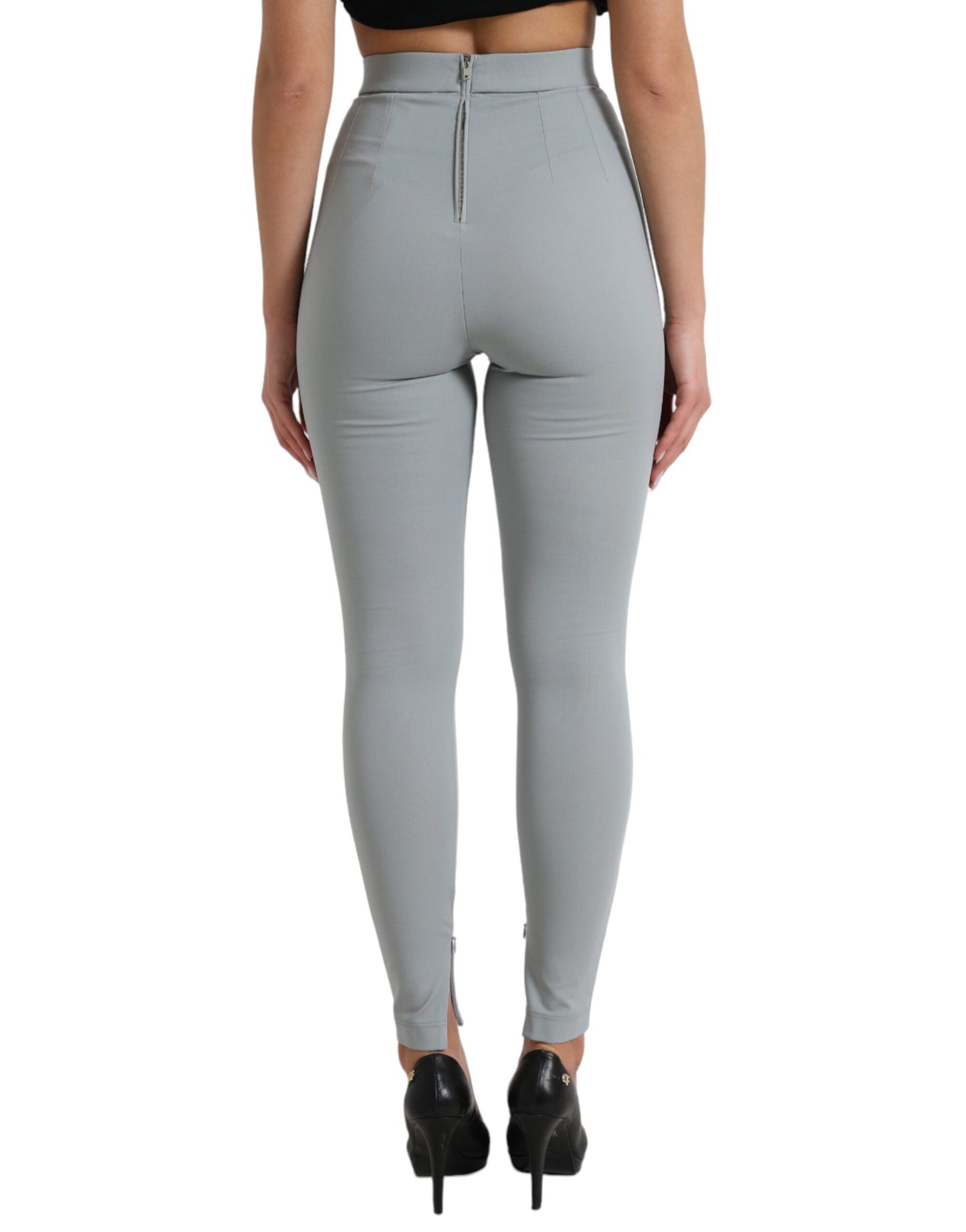 Leggings elegantes de cintura alta en color gris