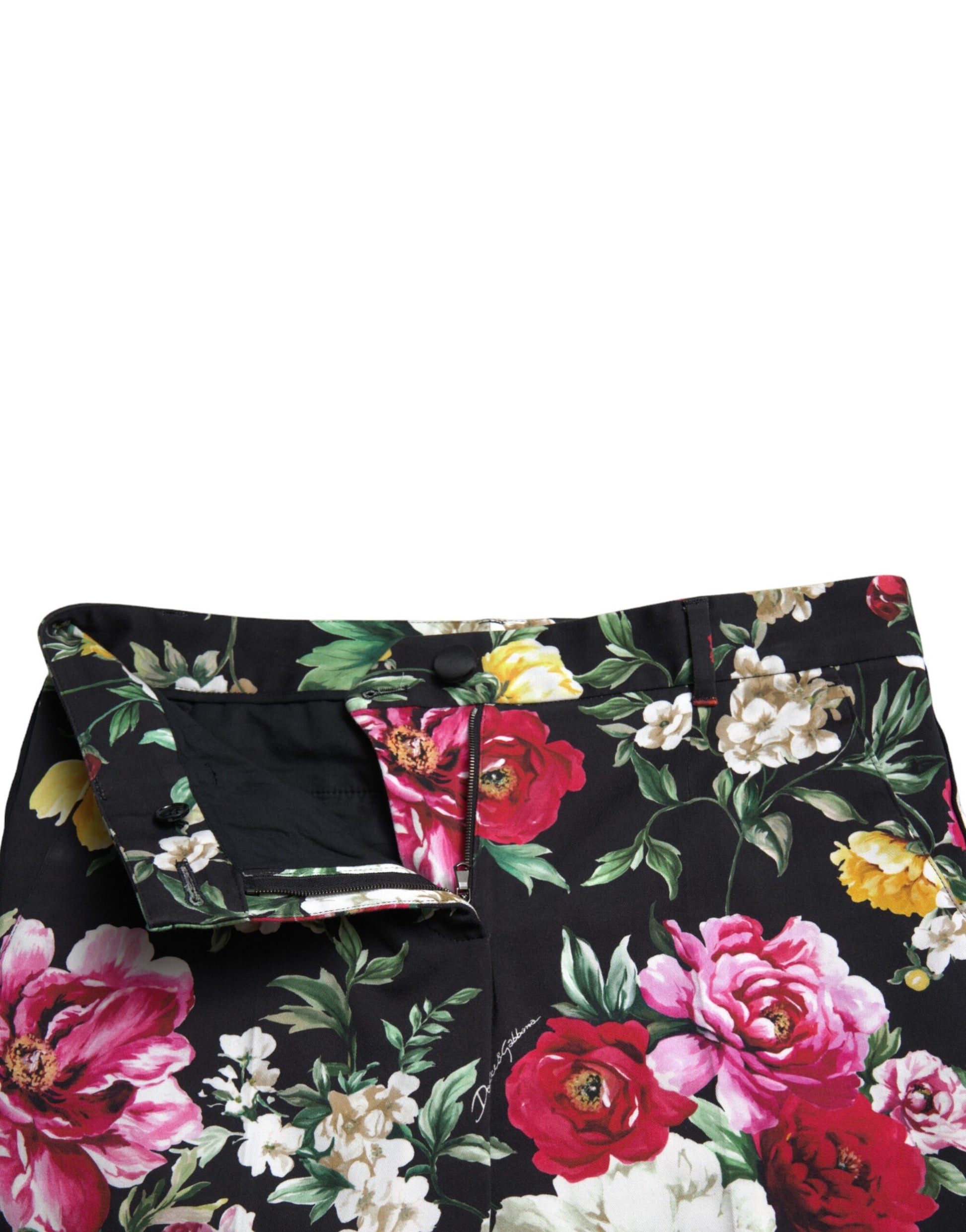 Pantalones cortos elegantes de cintura media con estampado floral