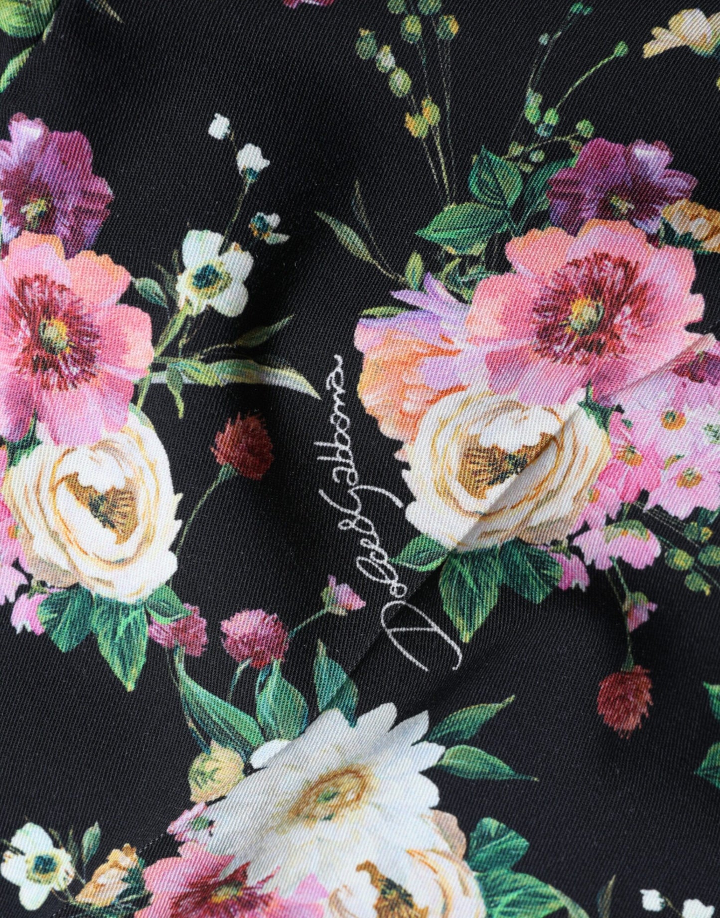 Hose mit weitem Bein und hoher Taille im Blumenmuster