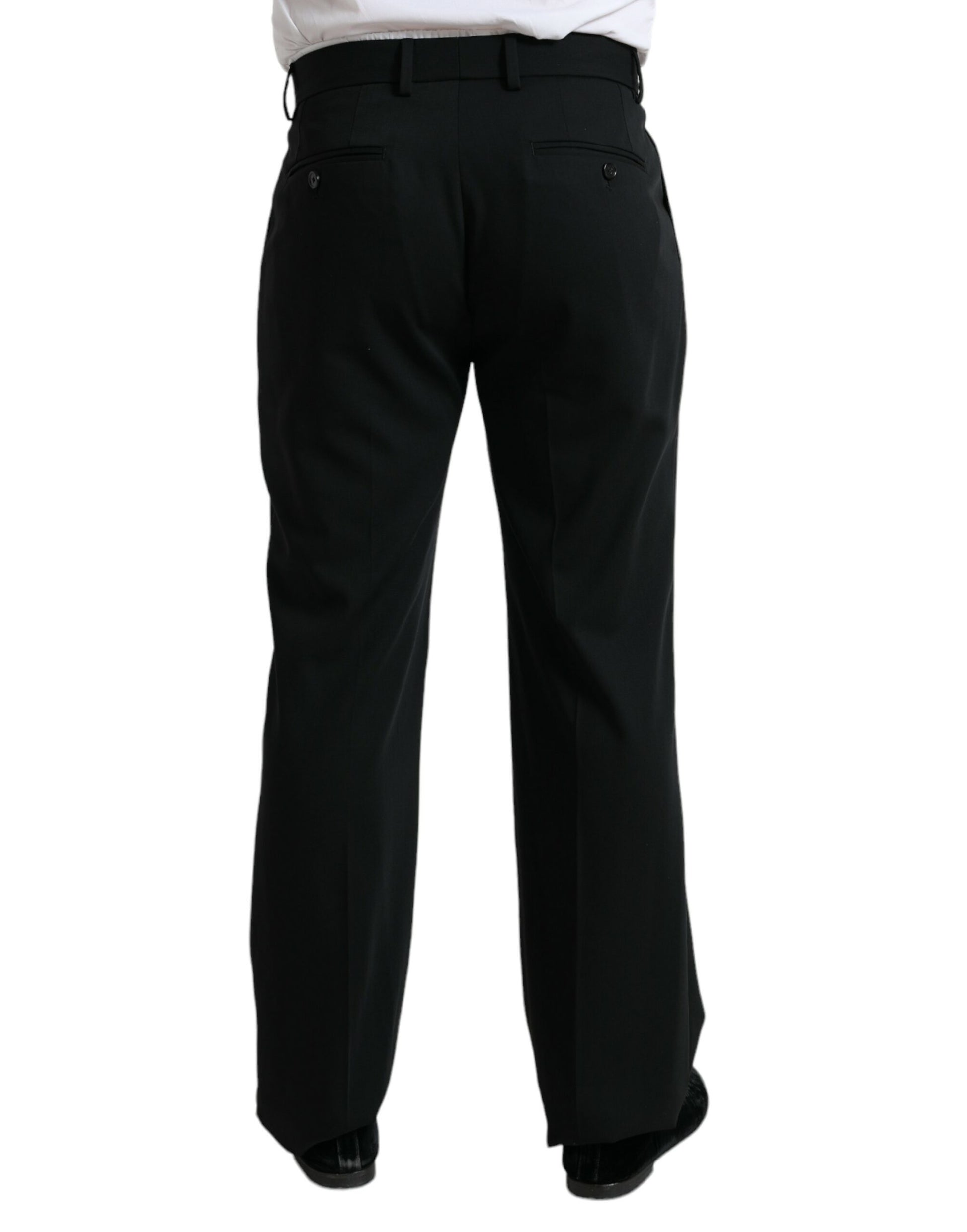 Elegant Black Wool Dress Pants