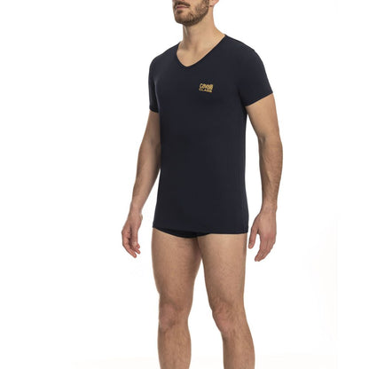 Camiseta de algodón azul para hombre