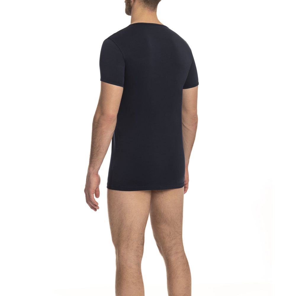 Camiseta de algodón azul para hombre