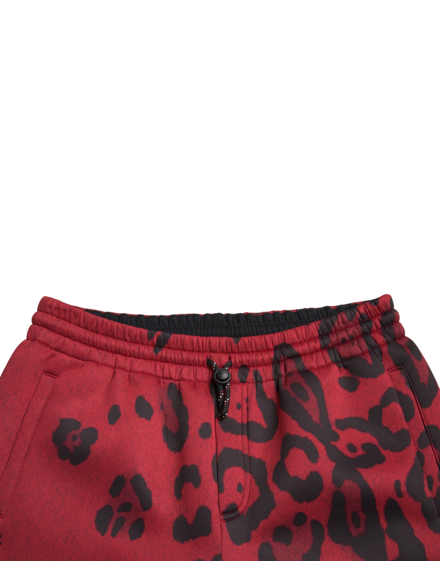 Elegante Jogginghose mit Leopardenmuster in Rot und Schwarz