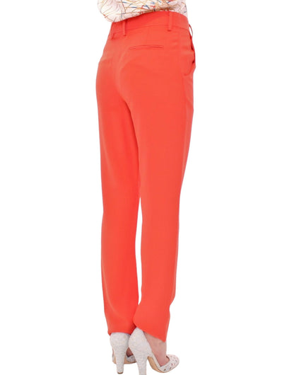 Pantalones boyfriend elegantes de color naranja - Elaborados en Italia