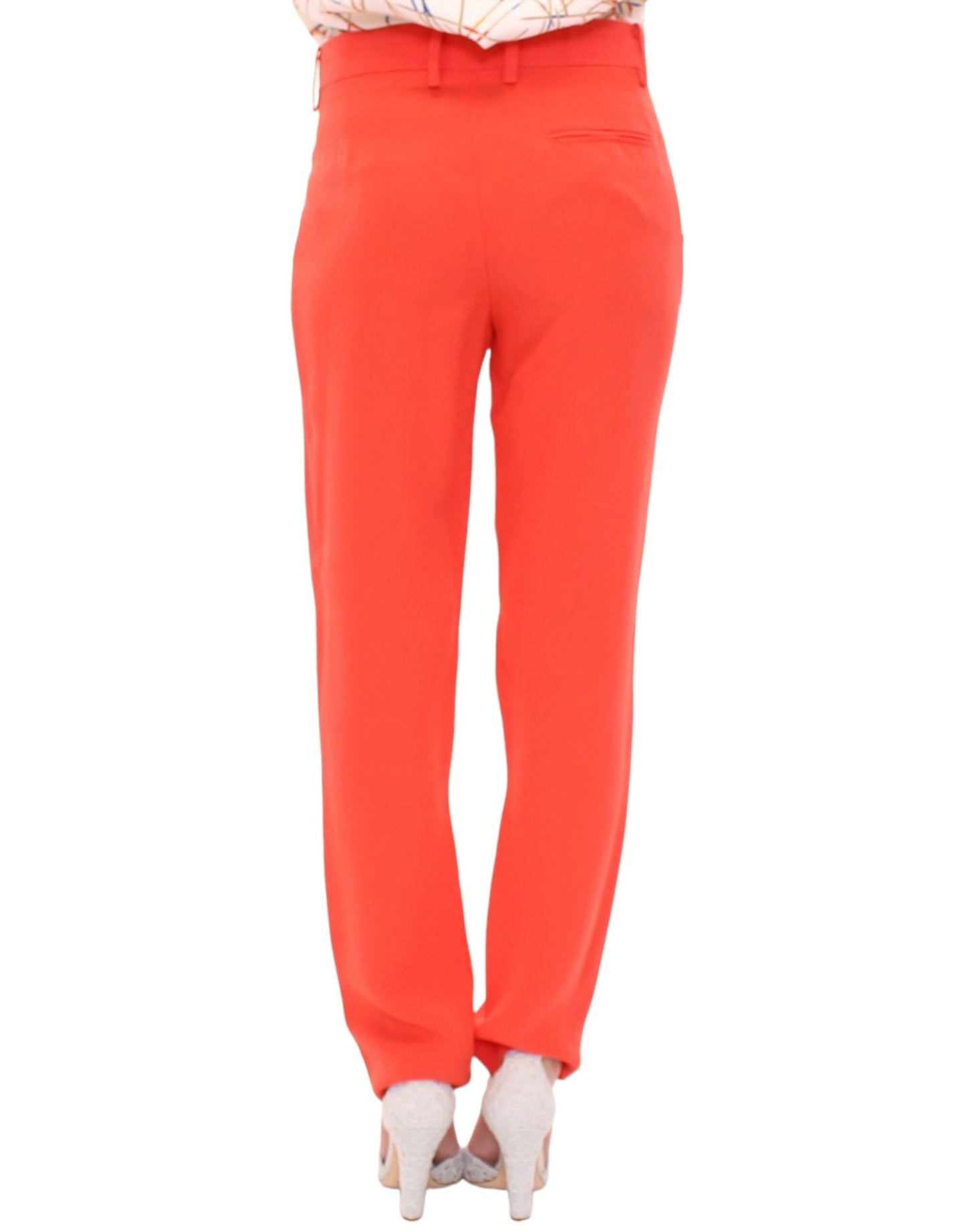 Pantalones boyfriend elegantes de color naranja - Elaborados en Italia