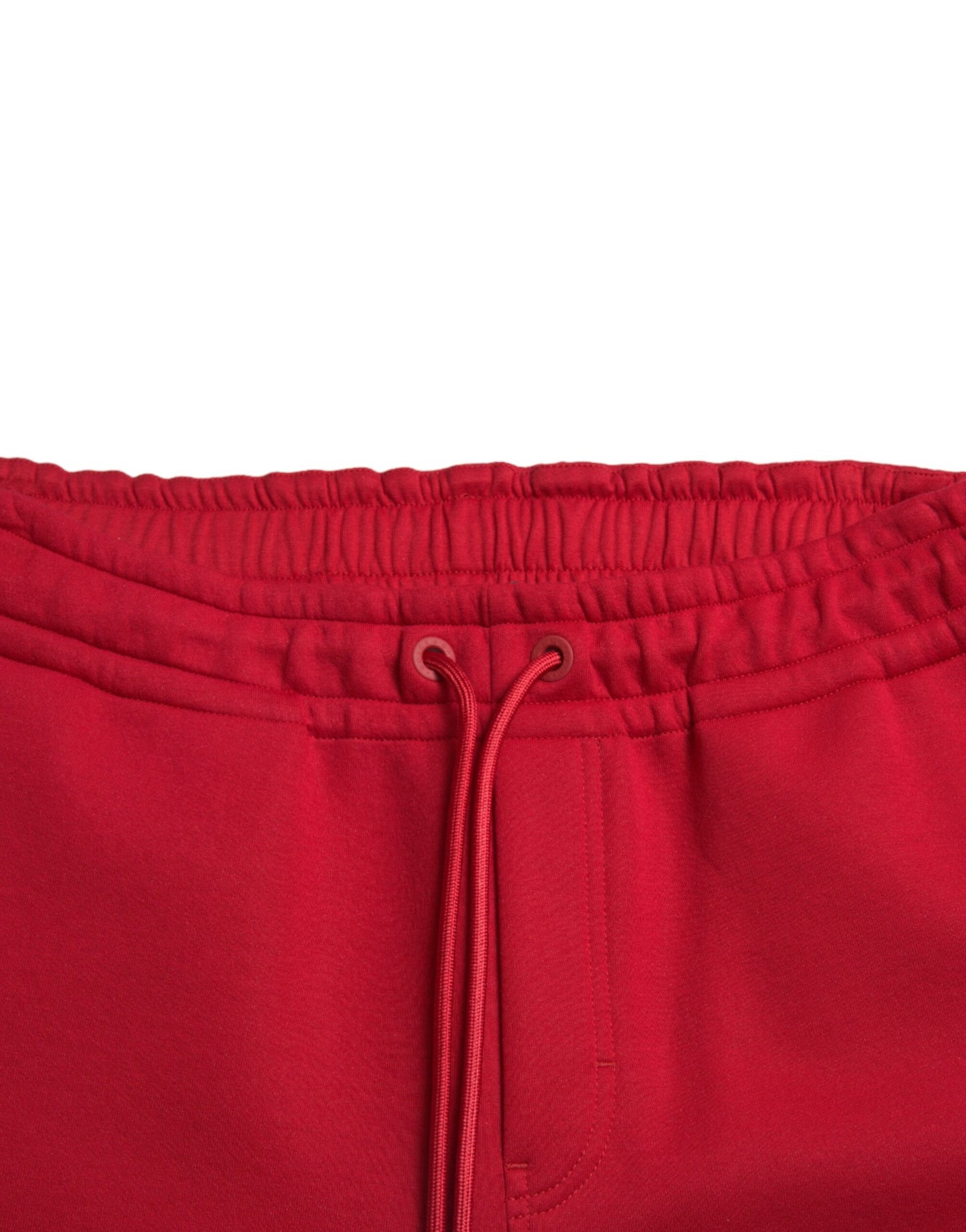 Pantalones deportivos de mezcla de algodón de color rojo intenso