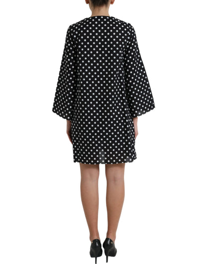 Elegant Polka Dot Shift Mini Dress