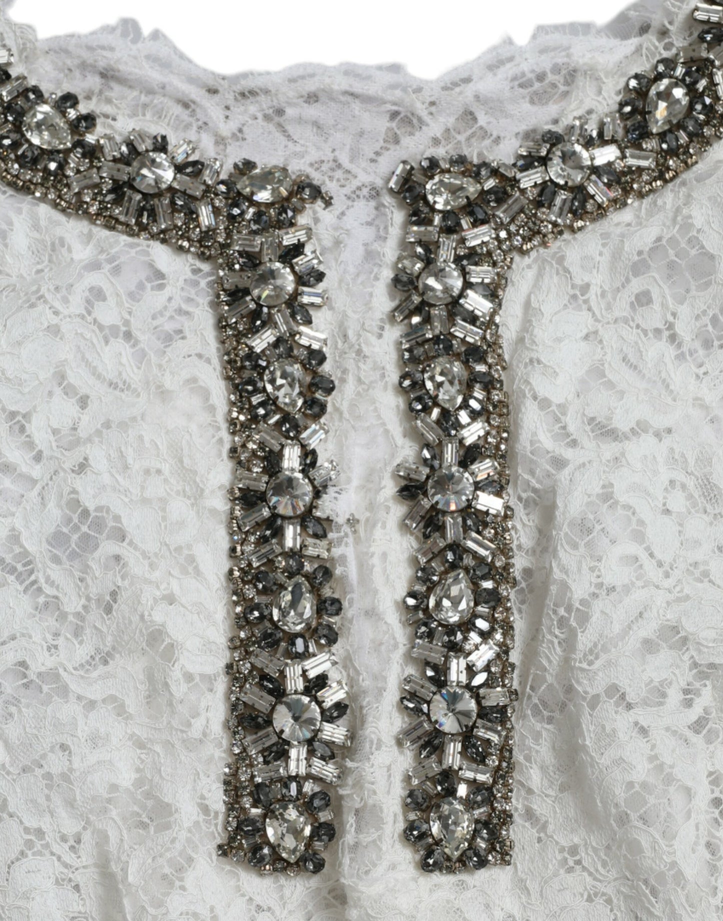 Elegant White Shift Dress with Crystal Embellishment