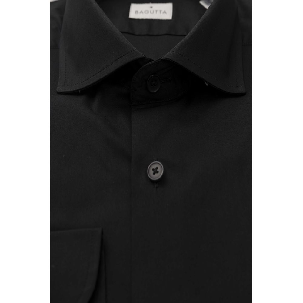 Black Cotton Men's Shirt