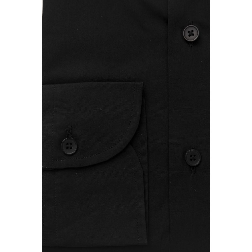 Black Cotton Men's Shirt