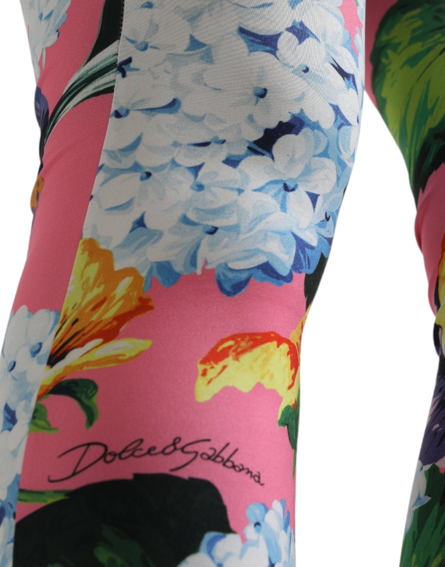 Exquisite Leggings mit Blumenmuster und hoher Taille