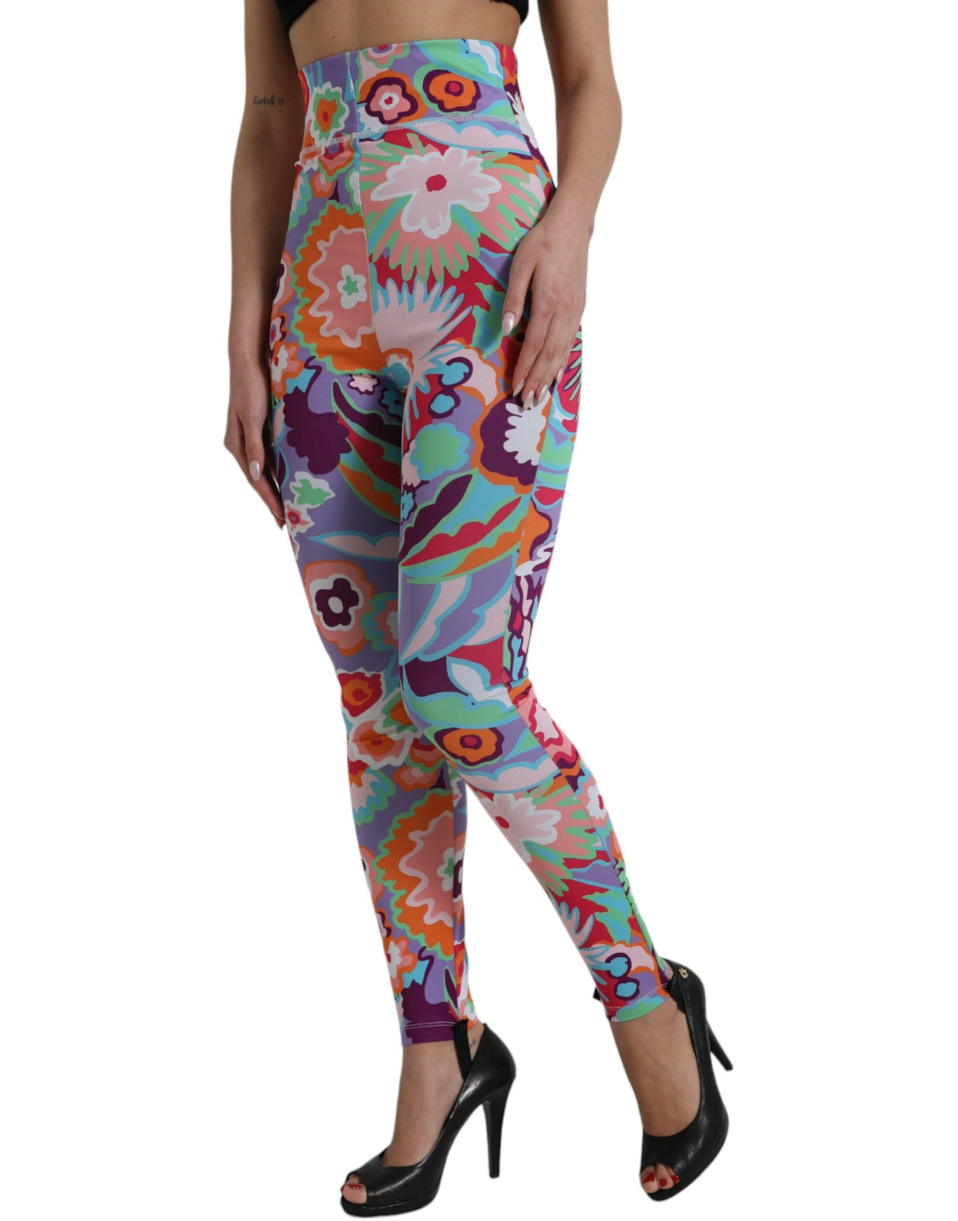 Leggings de cintura alta con estampado floral encantador