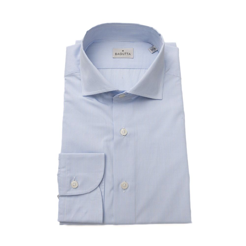 Camisa de algodón azul claro para hombre