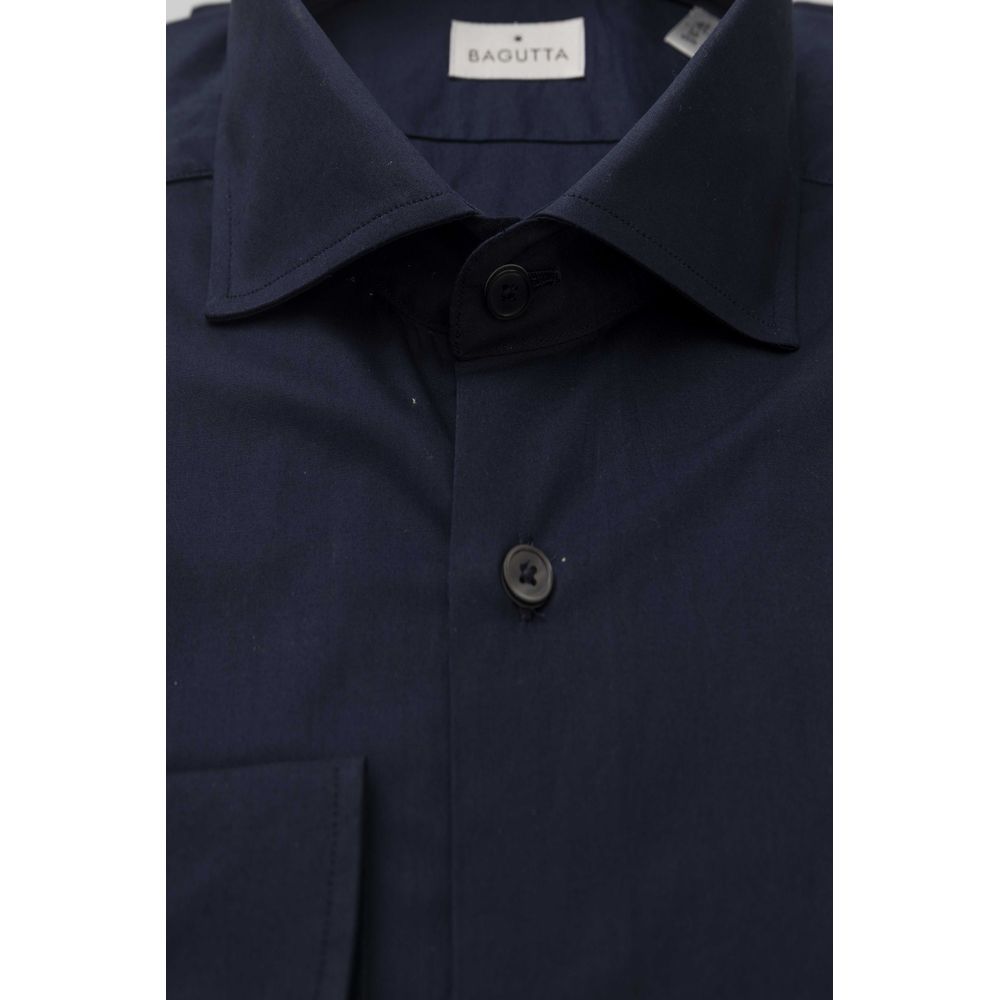 Camisa de algodón azul para hombre