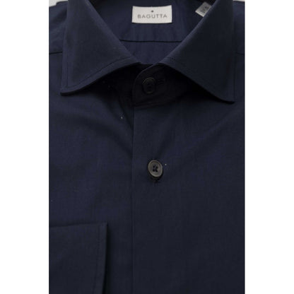 Camisa de algodón azul para hombre