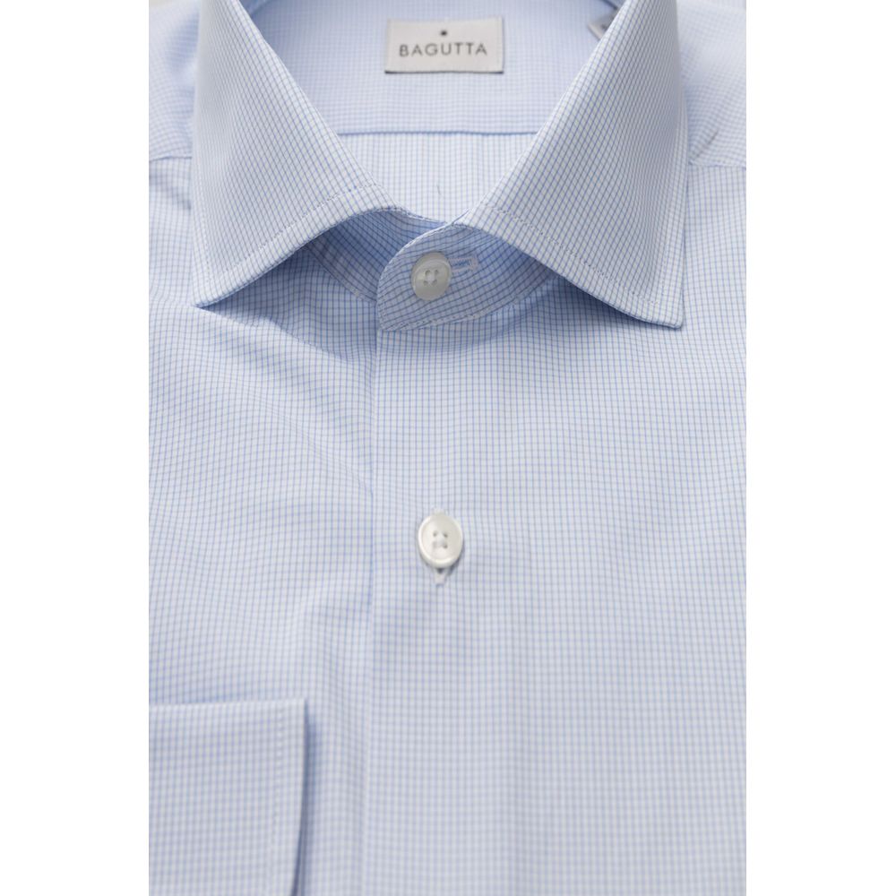 Camisa de algodón azul claro para hombre