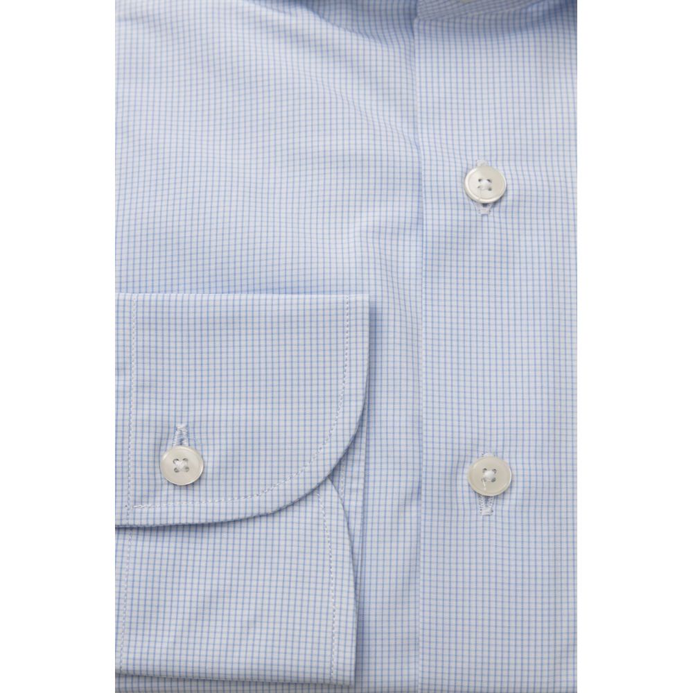 Camisa de algodón azul claro para hombre